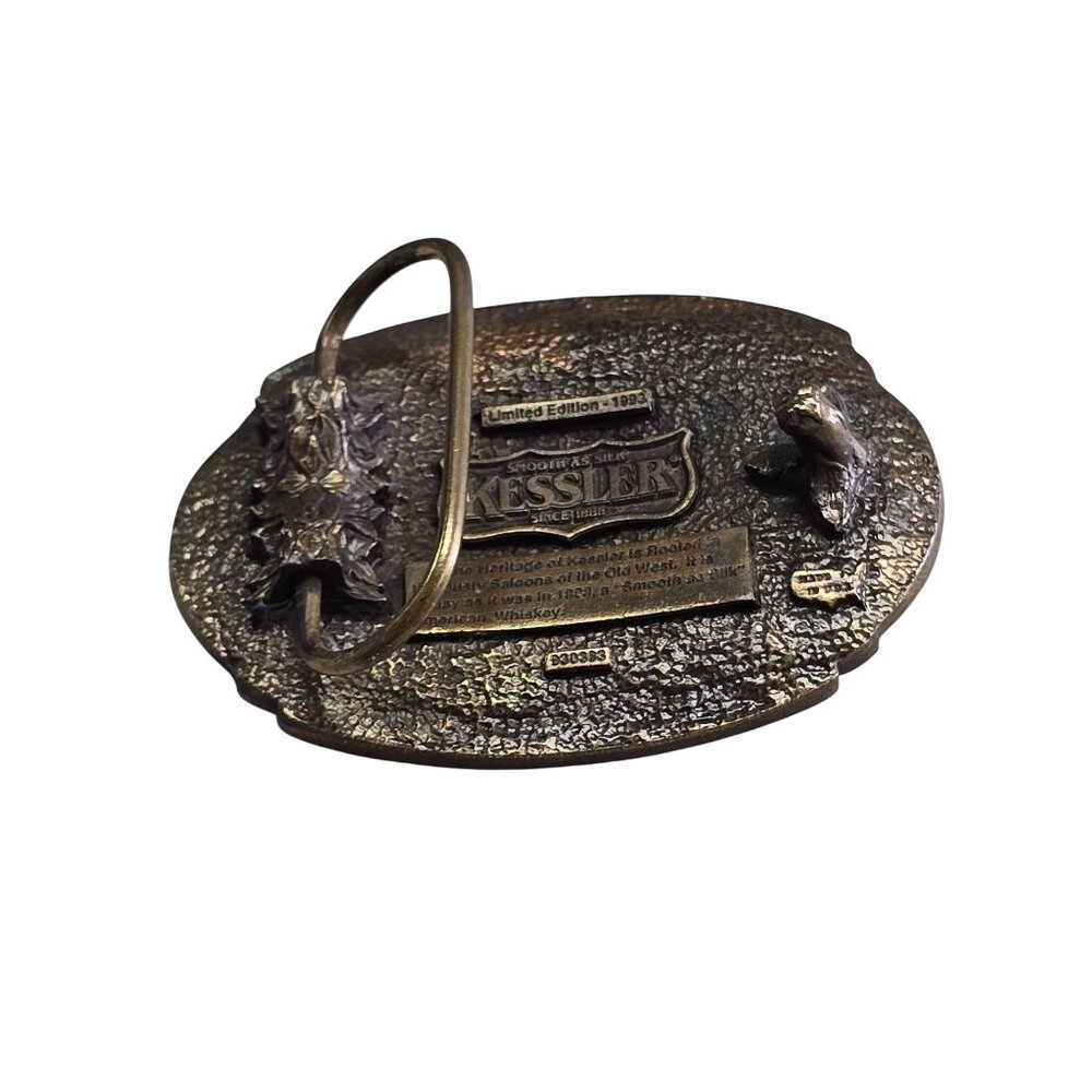 Kessler Whiskey Brass Belt Buckle LE 1993 Spirit Of Wisconsin . - Picture 5 of 9